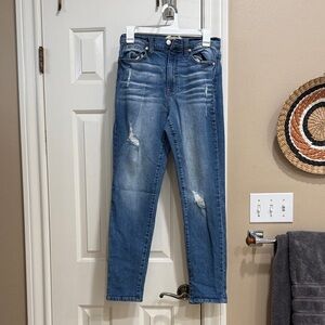 Altar'd State Blue Distressed Ankle Jeans